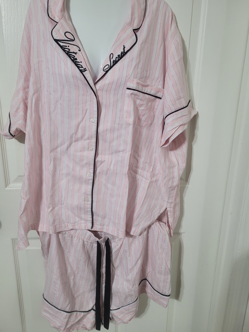 Victoria's Secret Pink Stripe Short Pajama Set